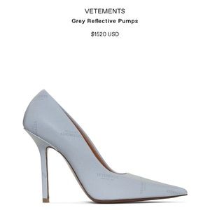Vetements Grey Reflective Pumps